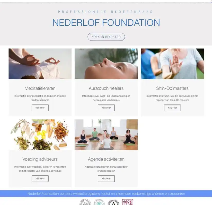 Home pagina website aangepast | Home page nieuwe situatue